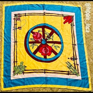 Authentic 100% Silk Vintage Fiandaca Western Motif Scarf